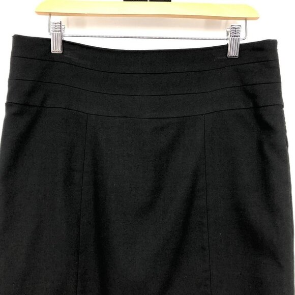 Romy Black Structured knee length Pencil skirt pleated Medium (8-12) - Picture 7 of 14